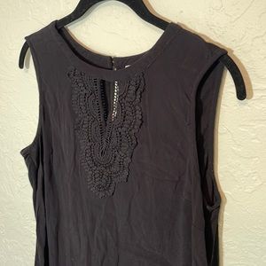 Chic Black Lace Accent Tank Top